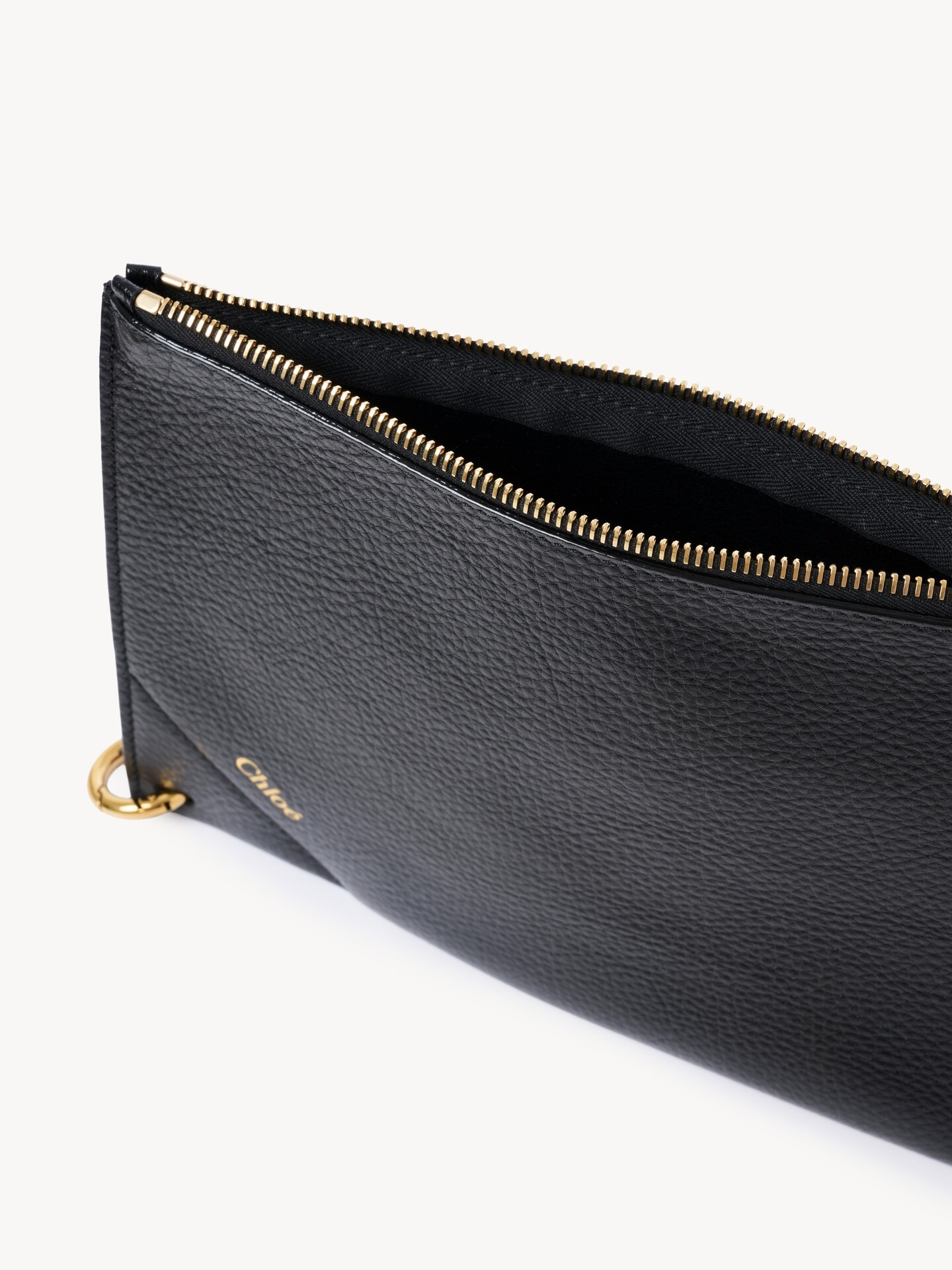 Chloé Spin zipped pouch in grained leather - 4