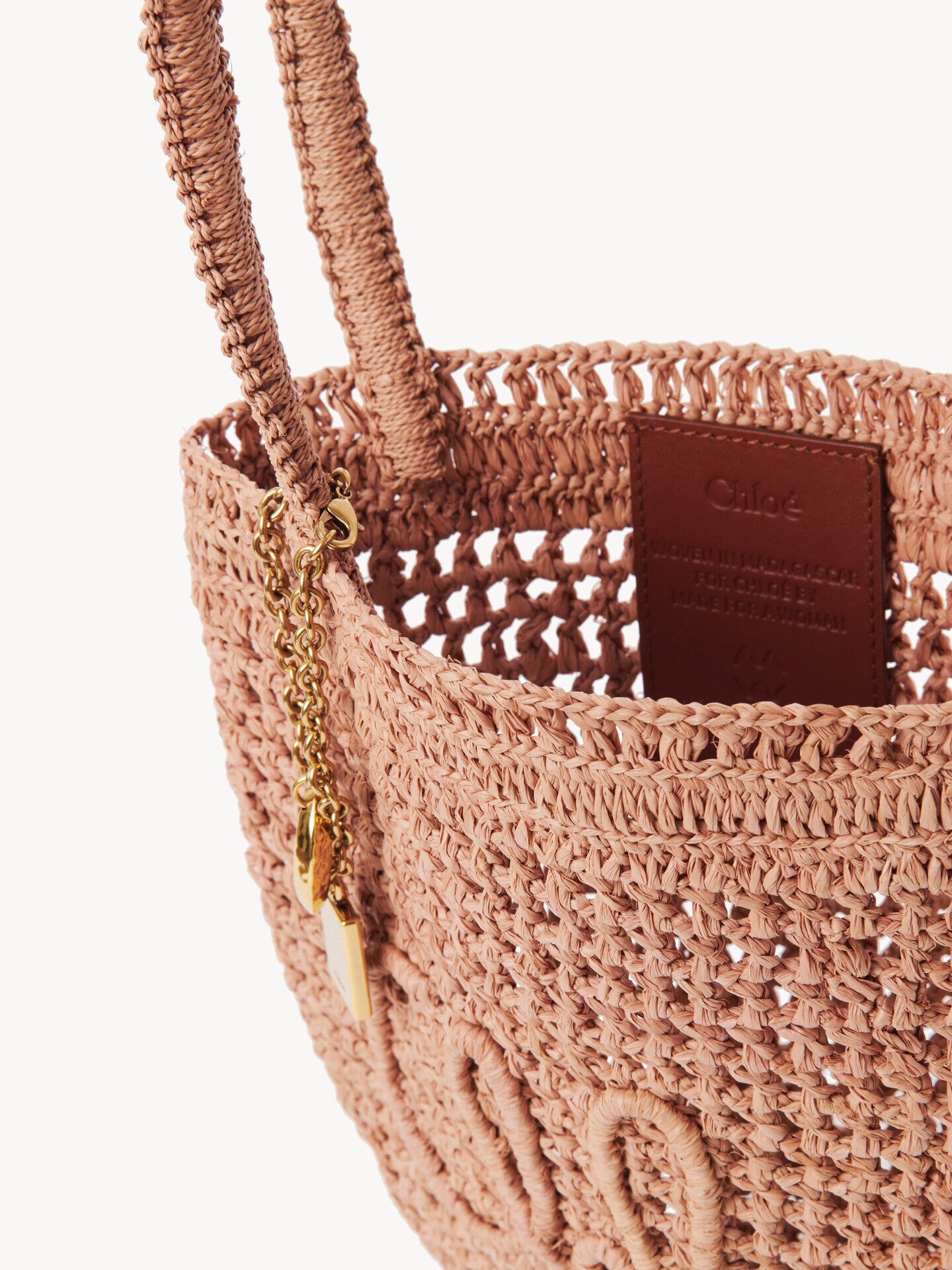Bolso tote peque&ntilde;o Summer Banana de rafia - 6