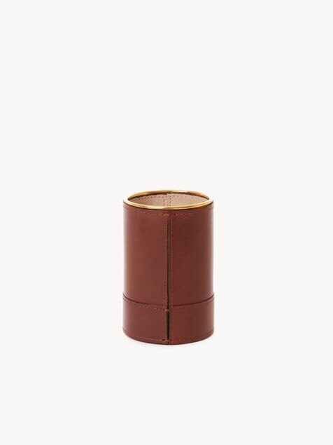 Perfume case in shiny leather
