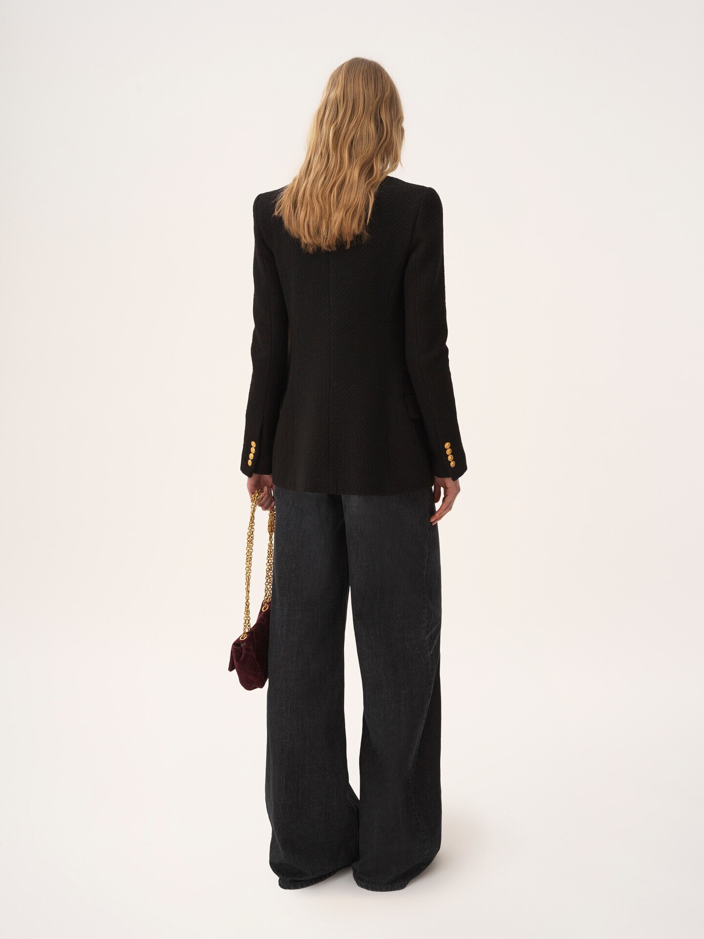 Chaqueta de sastre con doble botonadura de bouclette de lana - 7