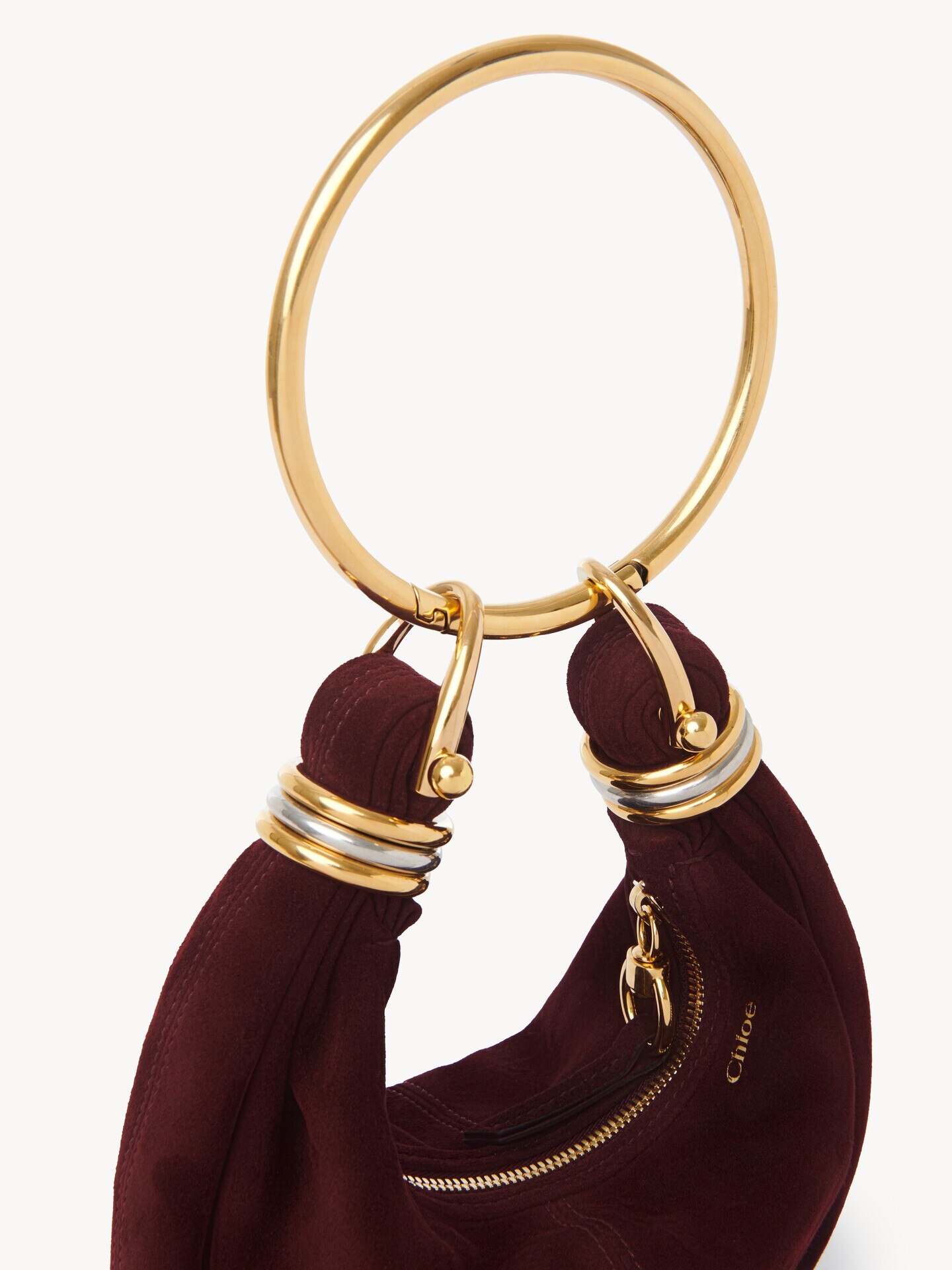 Mini Bracelet Hobo bag in suede leather - 8