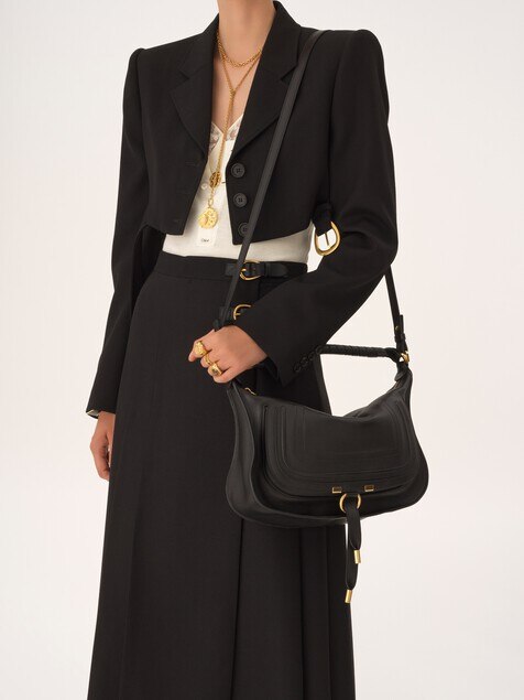 Small Marcie shoulder bag in soft leather