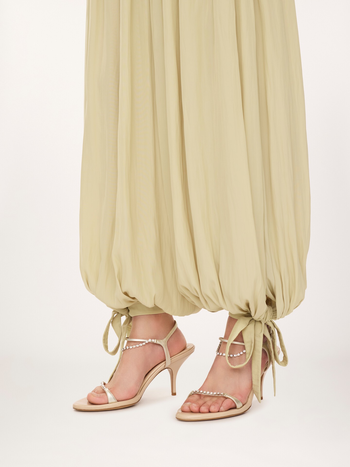 Fluid pleated trousers in washed technical satin - 6