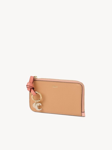 Alphabet wallet in grained leather