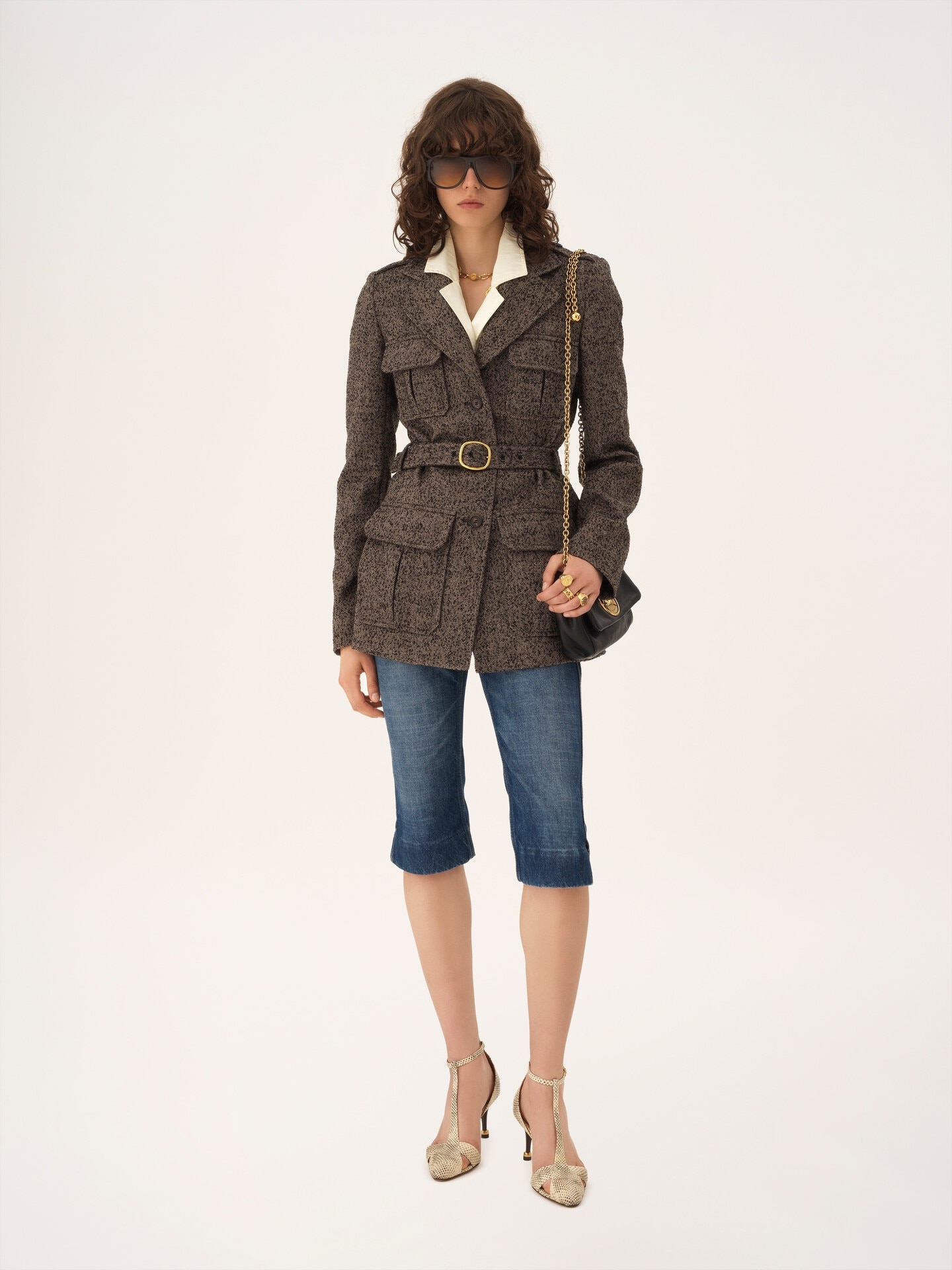 Utilitarian jacket in chevron wool - 3