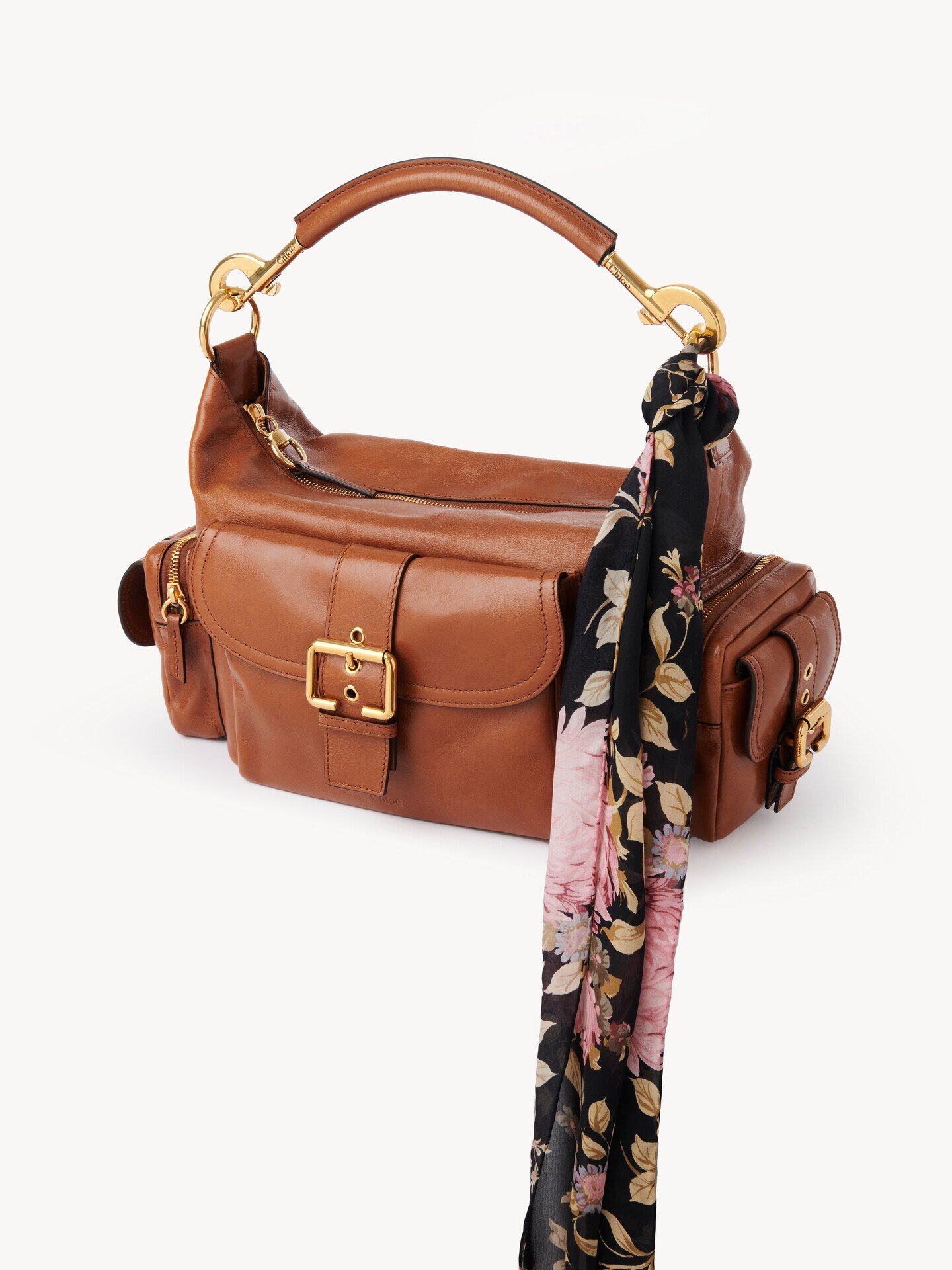 The Chloé Peonies bandeau scarf in silk charmeuse - 5