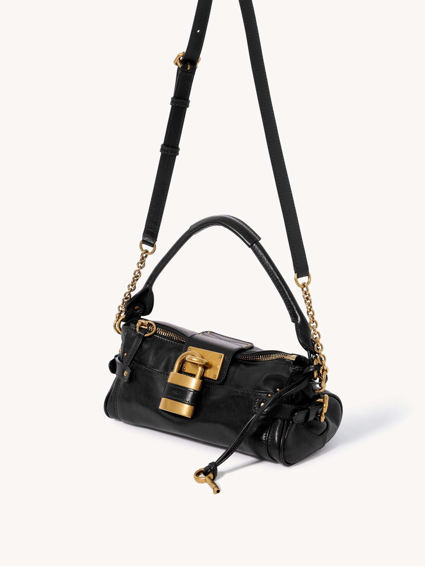 Small Paddington bag with strap in grained leather - 5