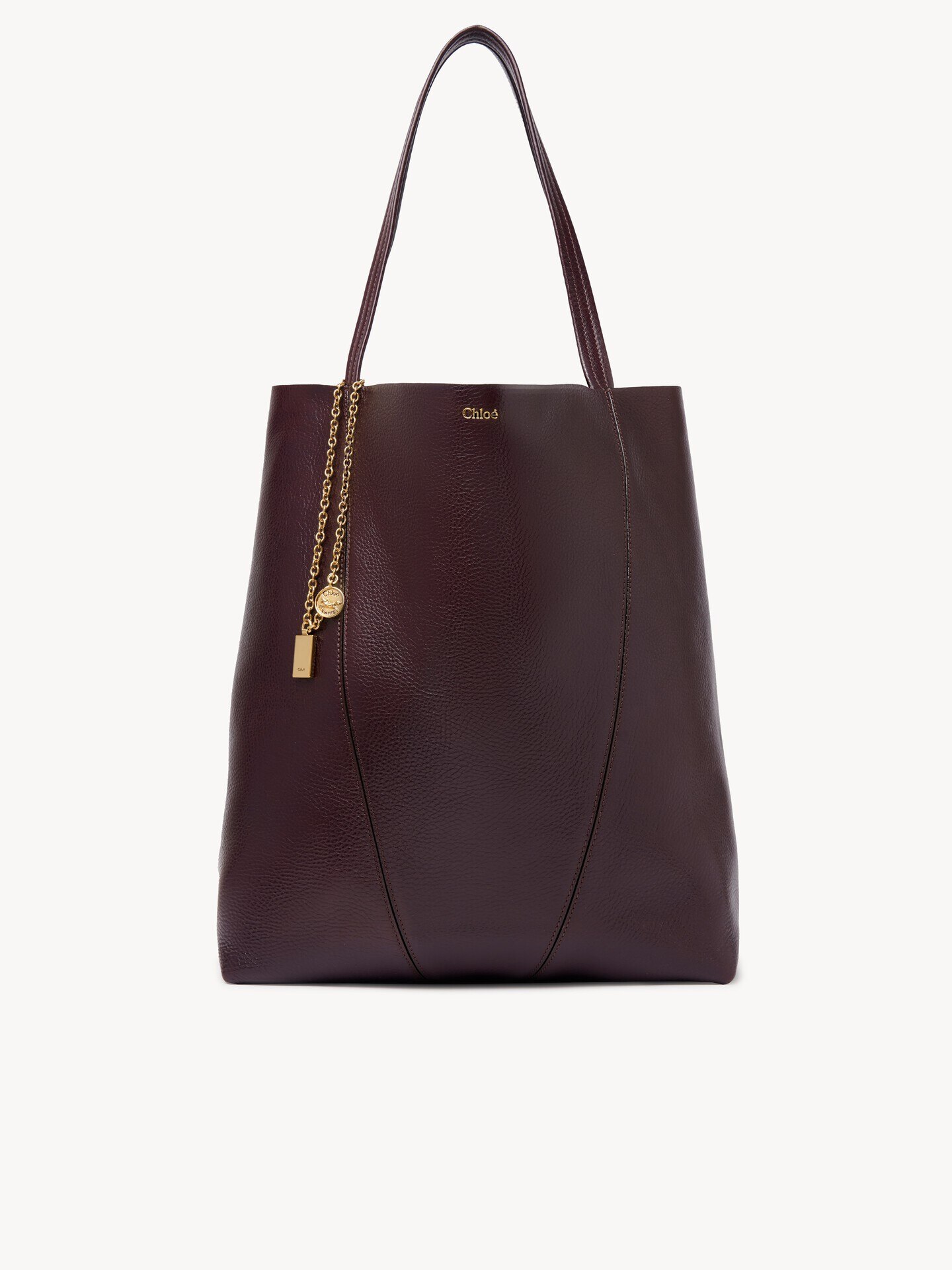Large Chloé Spin tote bag in grained leather - 1