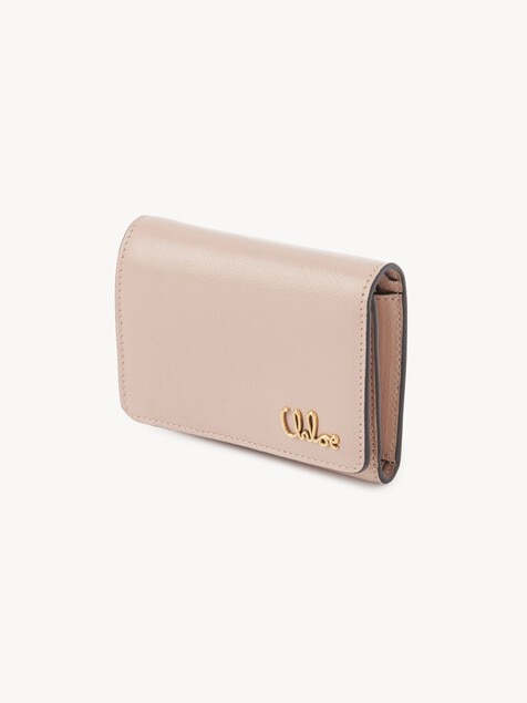 Small Chloé Iconic tri-fold wallet with coin pocket in grained leather