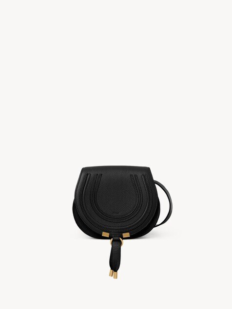 Small Marcie saddle bag in grained leather