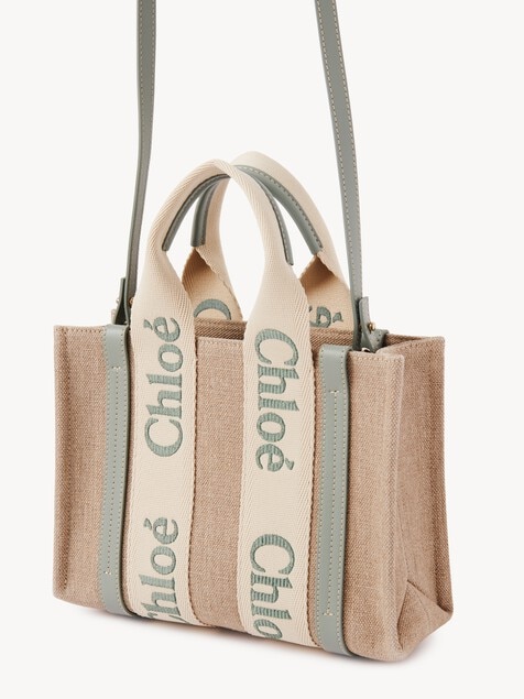 Small Woody tote bag in linen