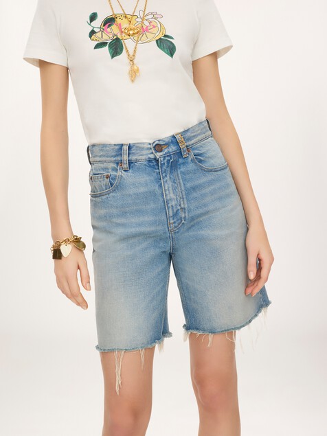 High-rise shorts in denim