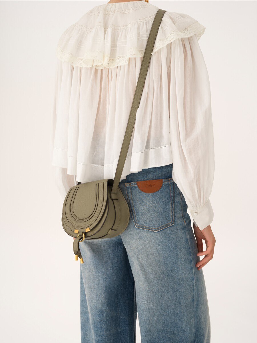 Bolso saddle Marcie peque&ntilde;o de cuero granulado - 3