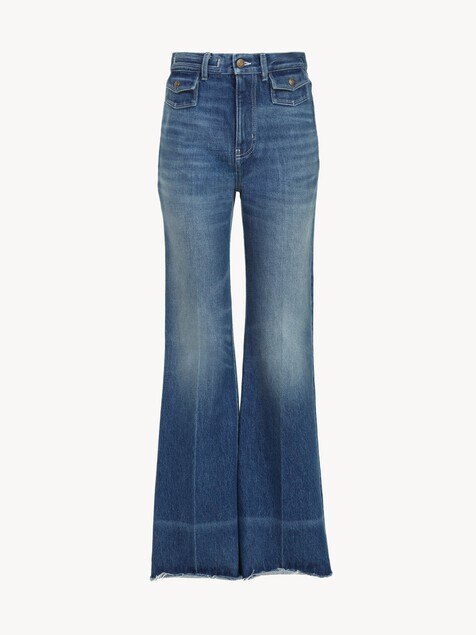 High-rise flare jeans in denim