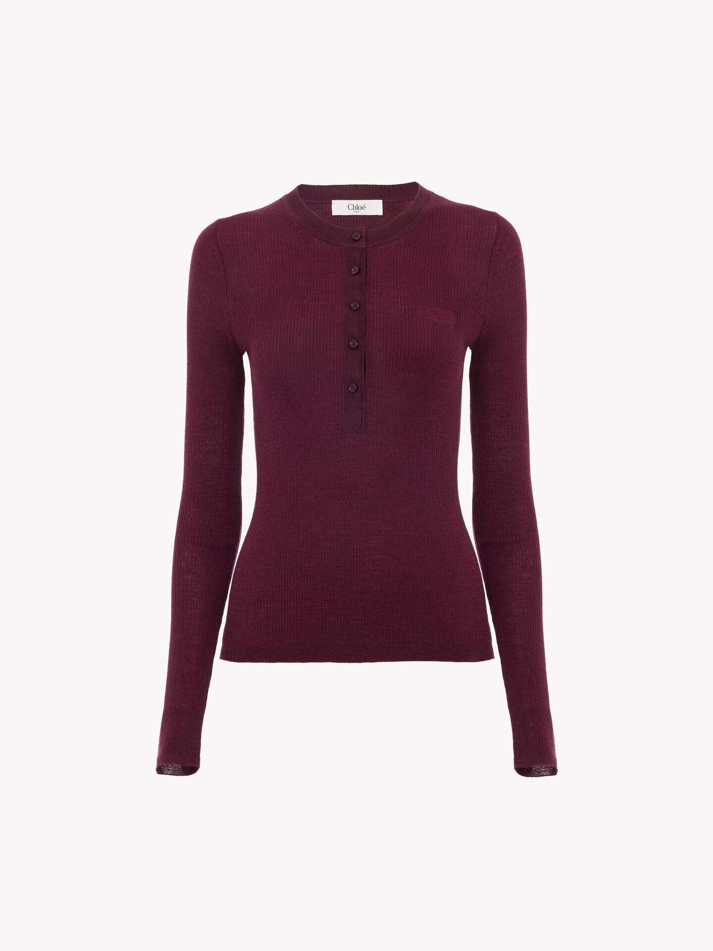 Camisa Henley de punto de lana superfina - 1