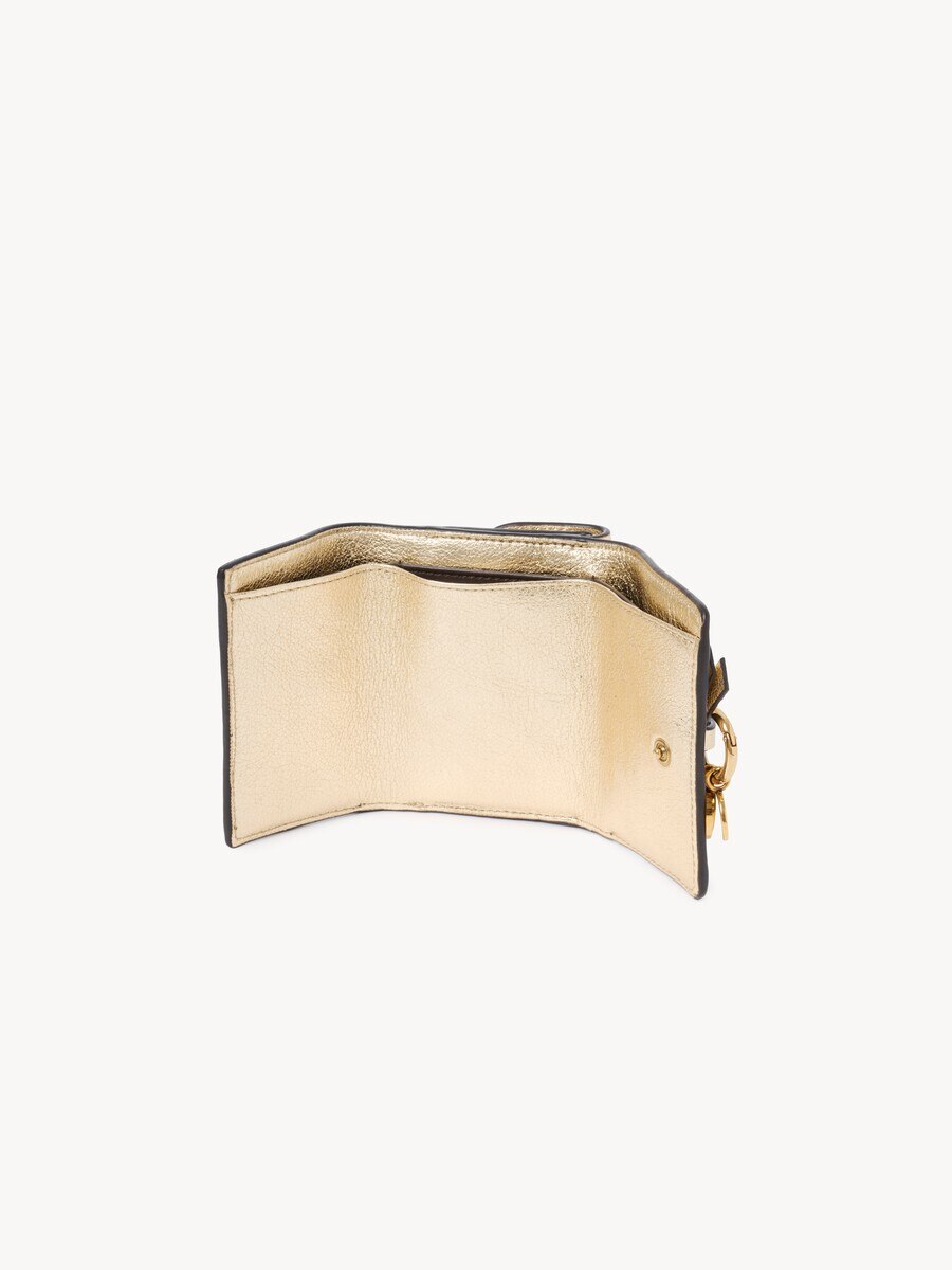 Mini Alphabet tri-fold in metallized leather - 5