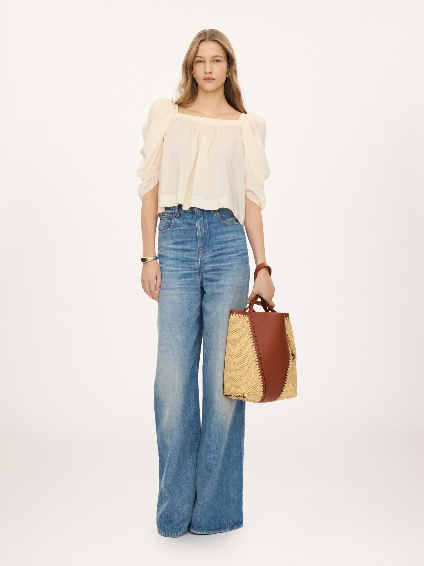 Bolso tote Chlo&eacute; Spin de efecto rafia y cuero - 7