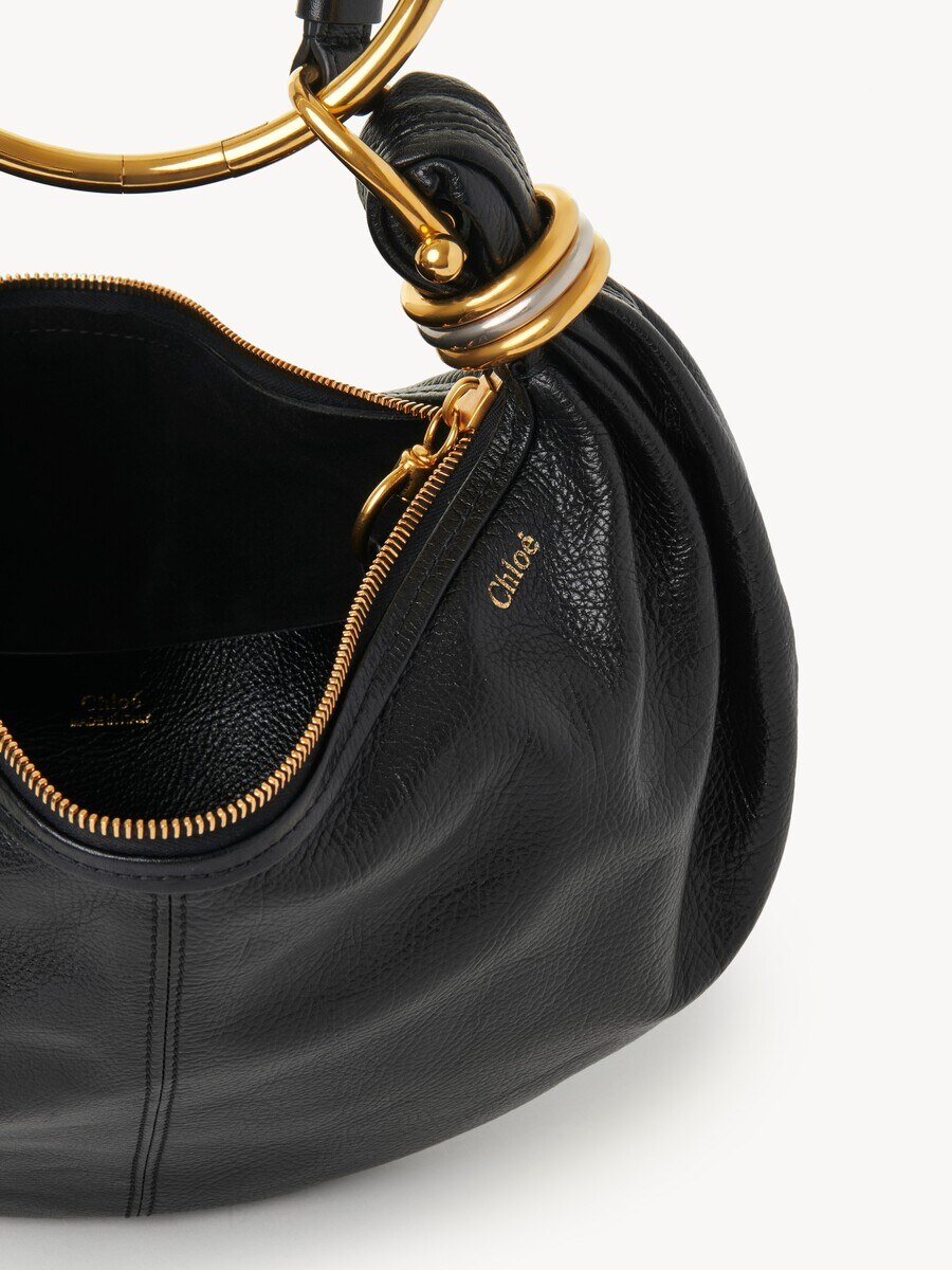 Small Bracelet Hobo bag in grained leather - 8