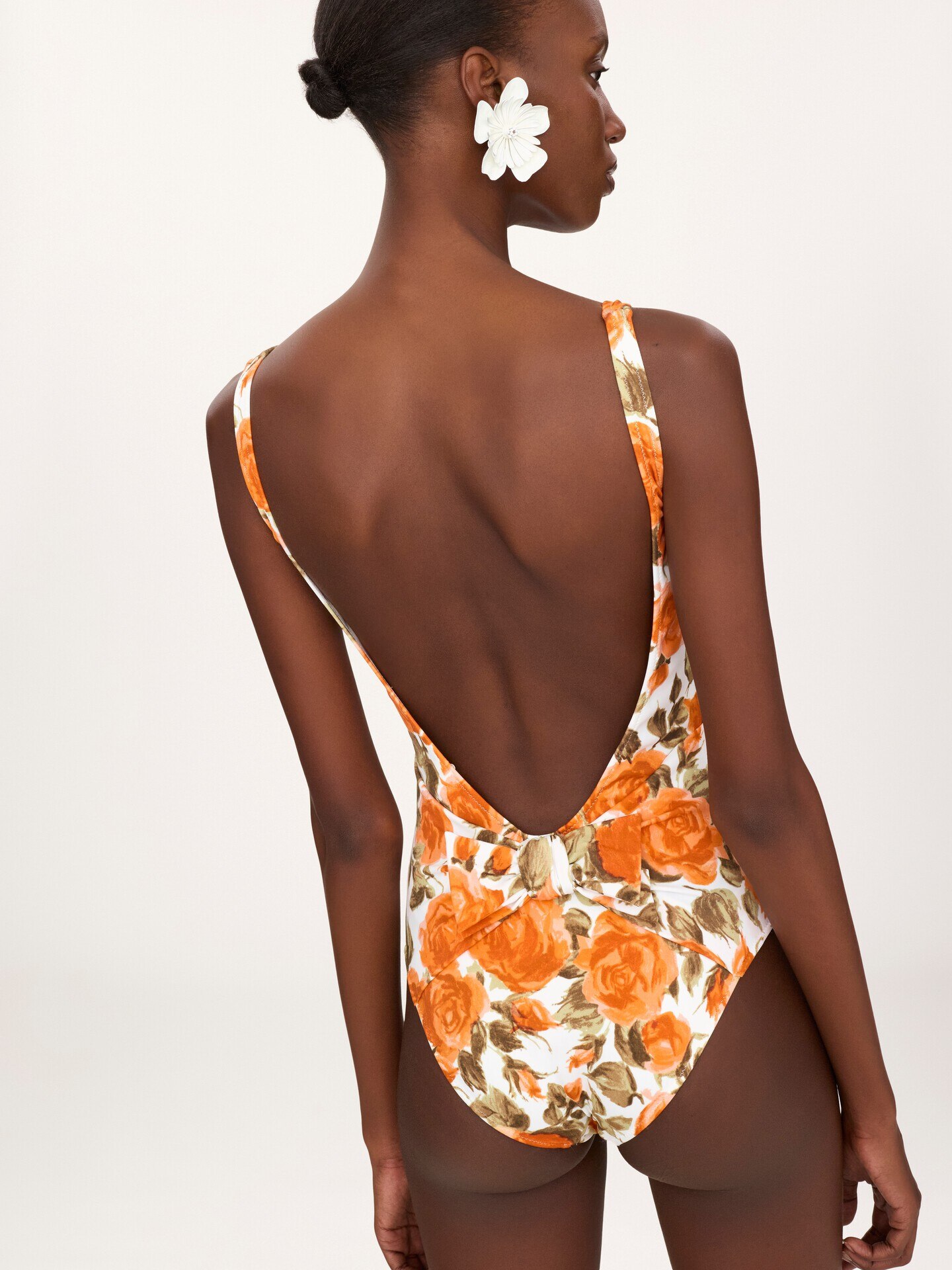 Rose-print one-piece swimsuit - 5