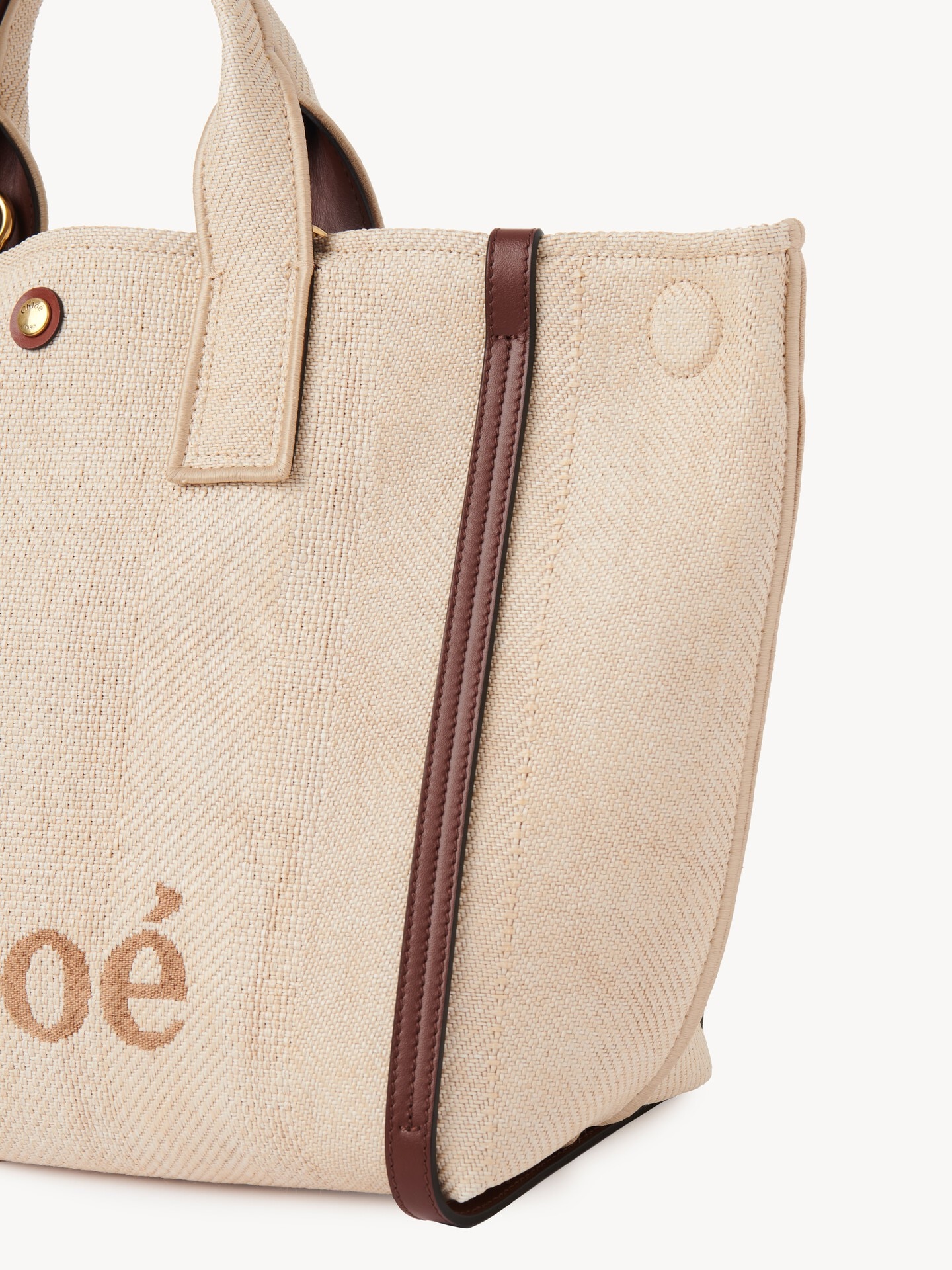 Chloé Carry tote bag in raffia-effect fibres - 7