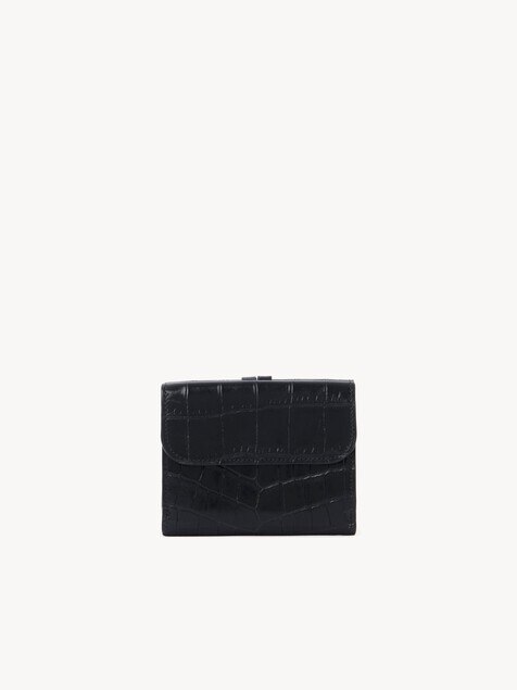 Small Alphabet tri-fold wallet in croc-effect leather