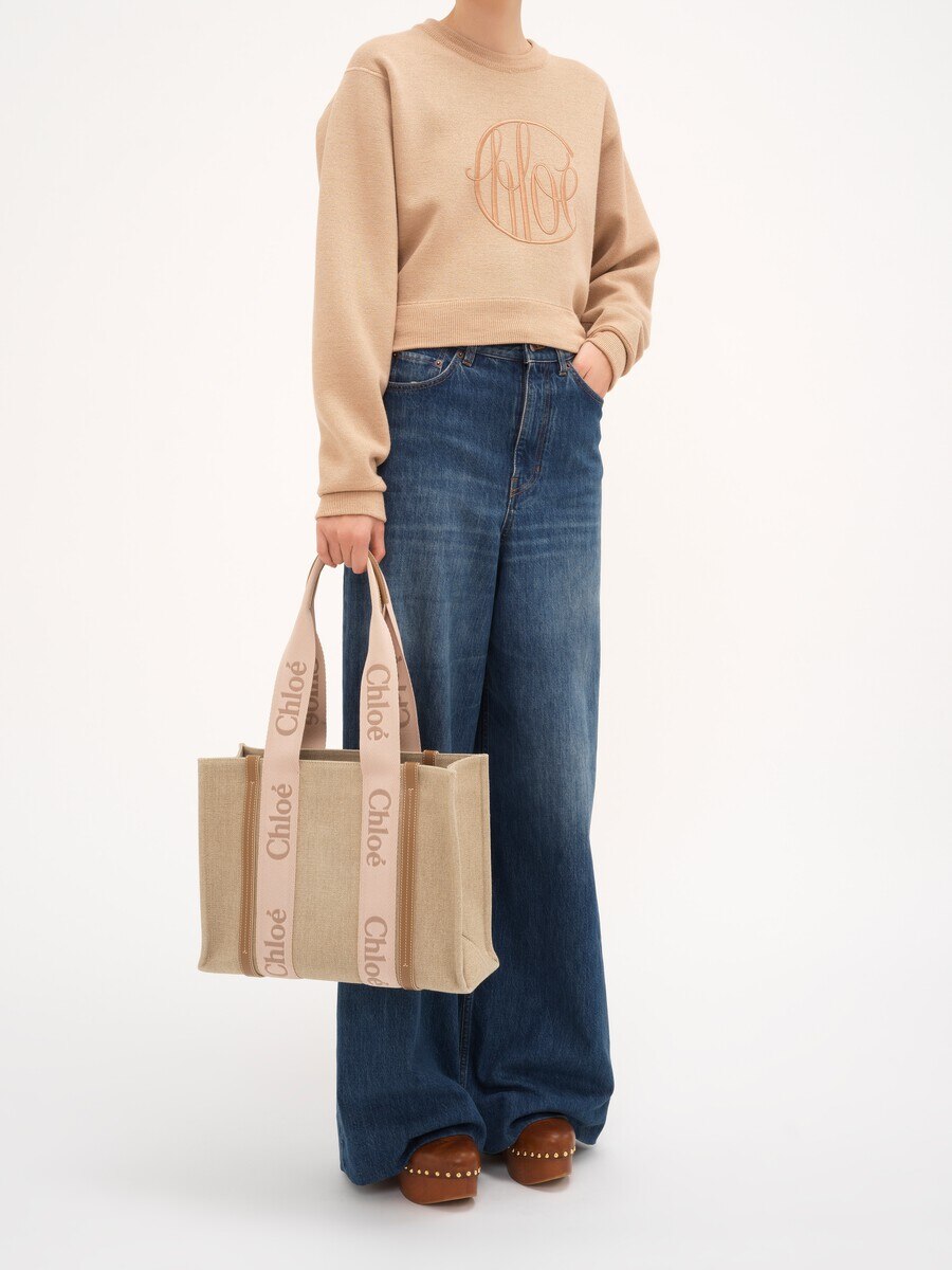 Woody tote bag in linen - 7