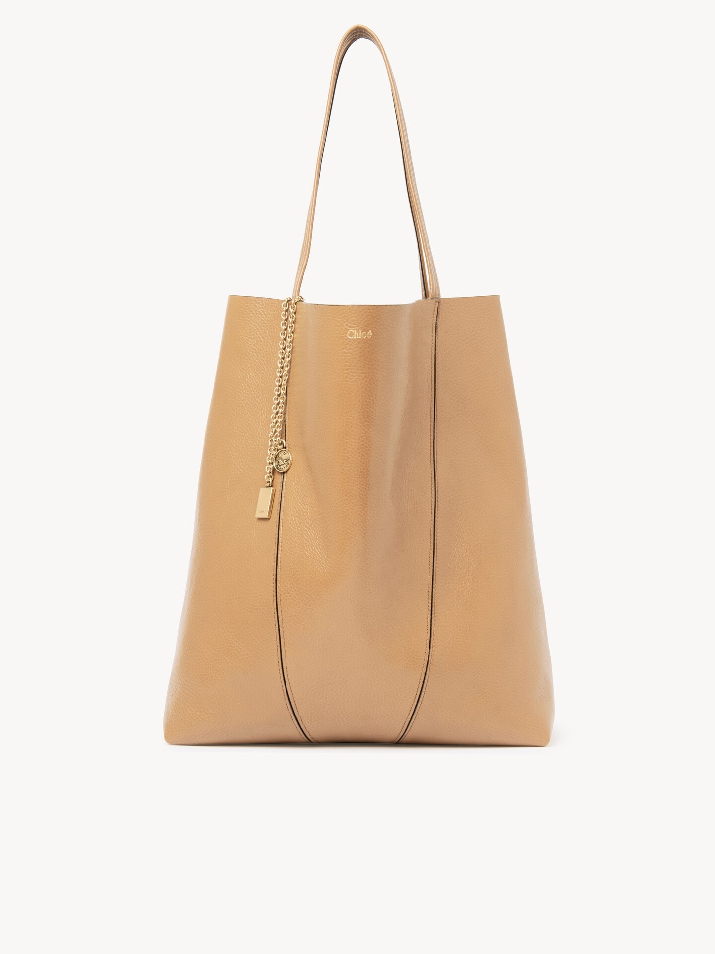 Large Chloé Spin tote bag in grained leather - 2