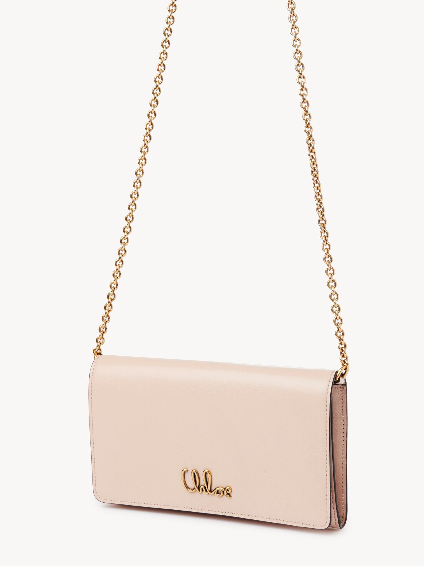 Chloé Iconic flap wallet on chain in shiny leather - 4