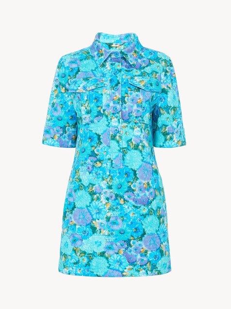 Mini polo dress in cotton drill