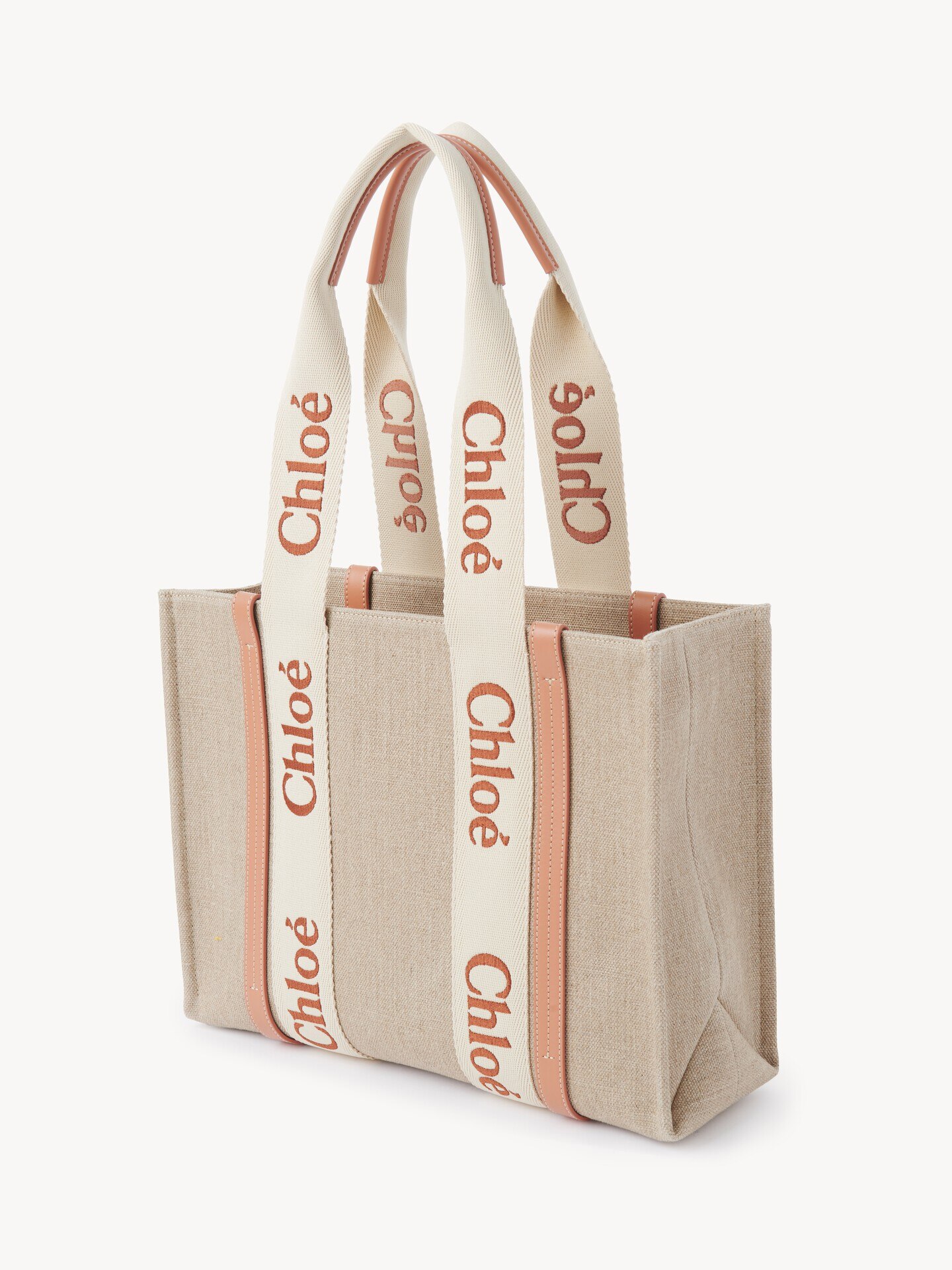 Woody tote bag in linen - 4