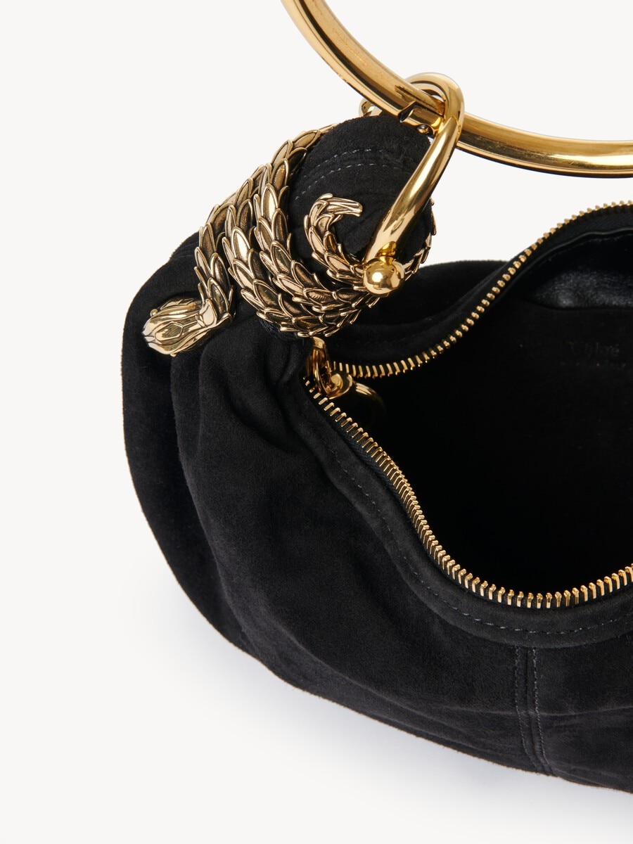 Small Snake Bracelet Hobo bag in suede leather - 6