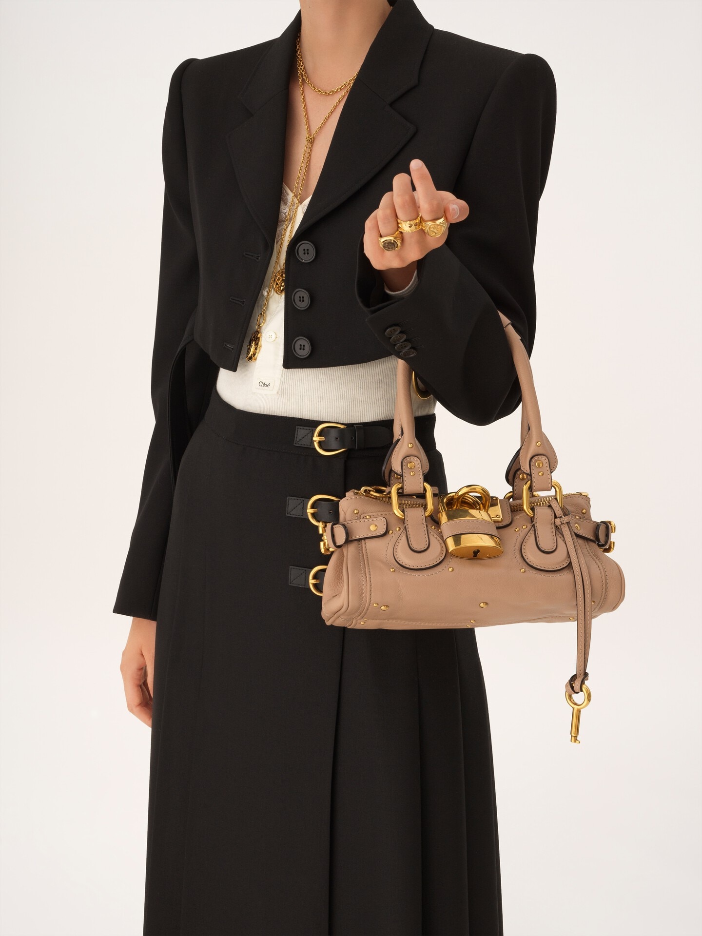 Small Paddington bag in grained leather - 3