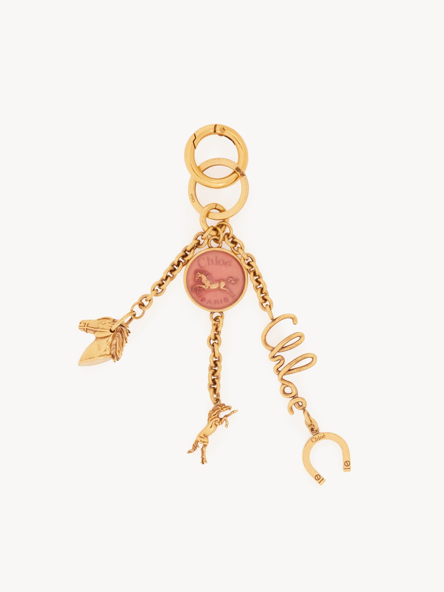 Chlo&eacute; Symbols Coin Horse bag charm in brass - 1