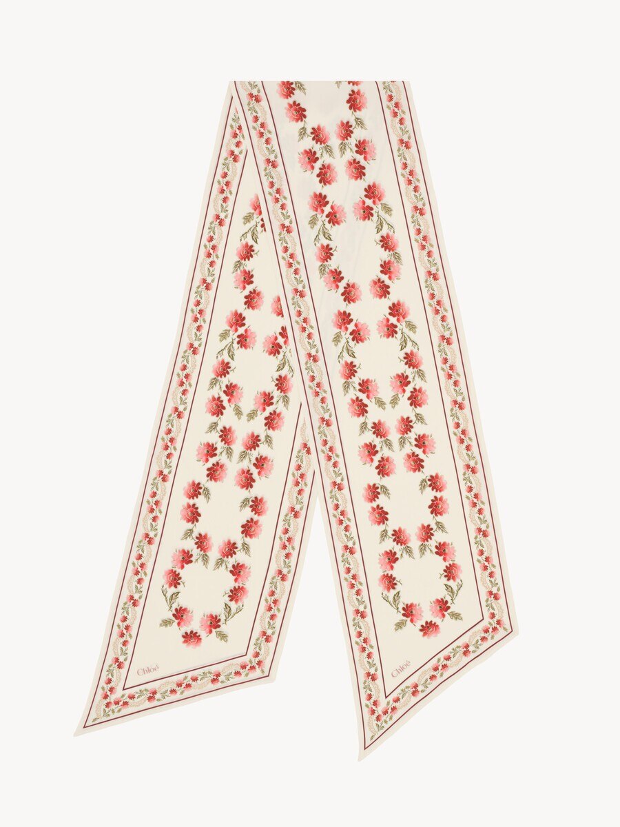 The Chlo&eacute; Folk bandeau scarf in silk cr&ecirc;pe - 1