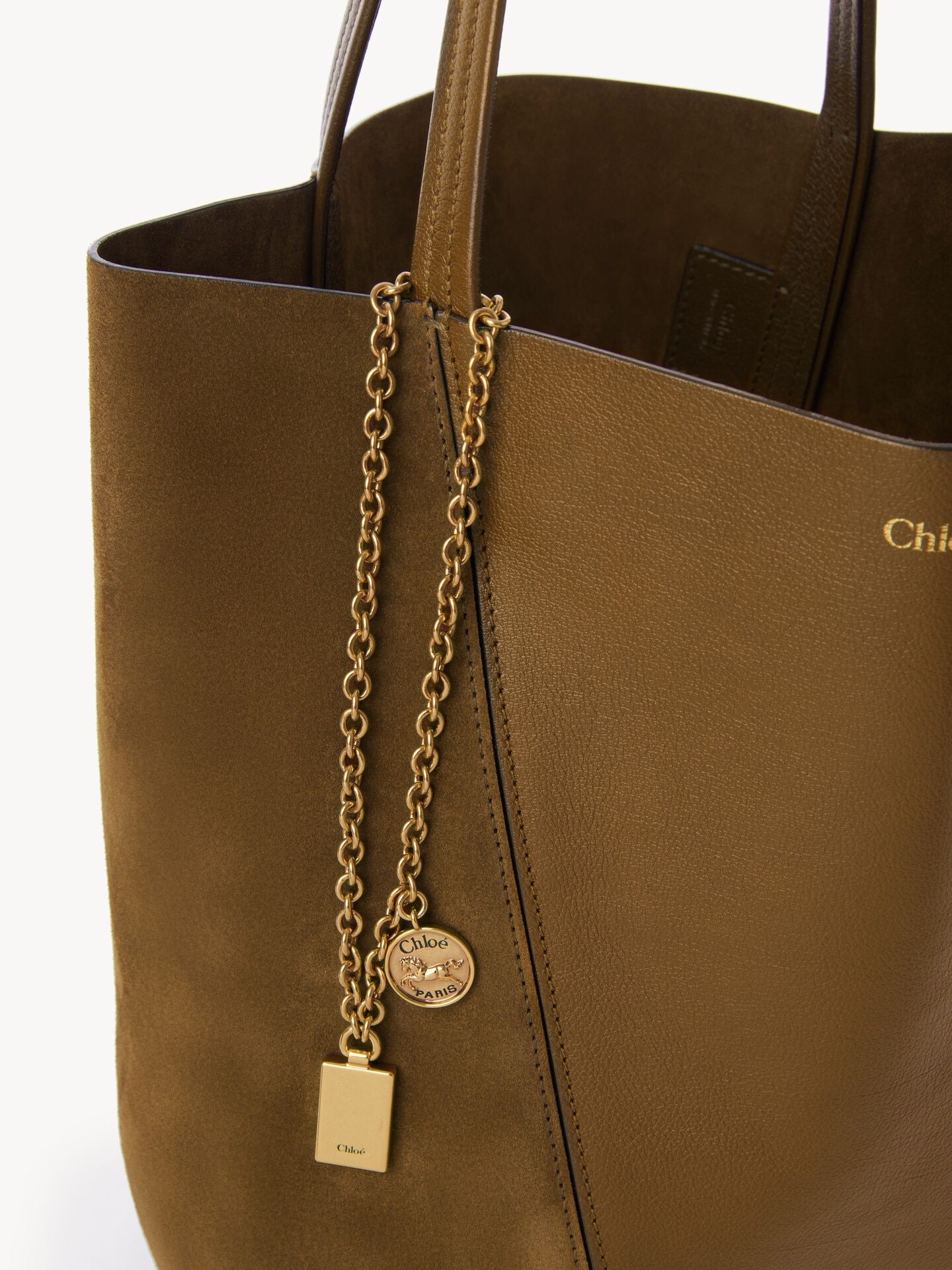 Bolso tote Chlo&eacute; Spin de cuero granulado y ante - 5