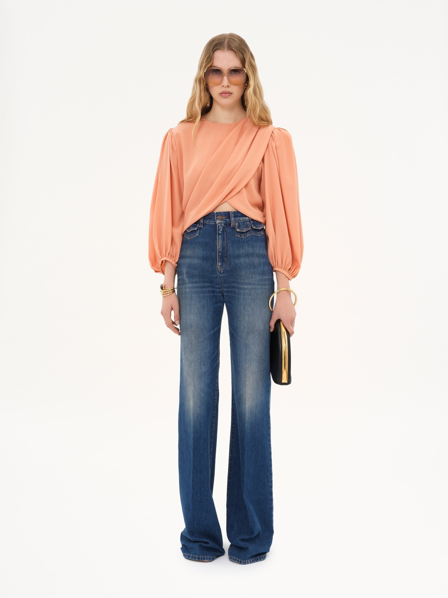 High-rise flare jeans in denim - 3