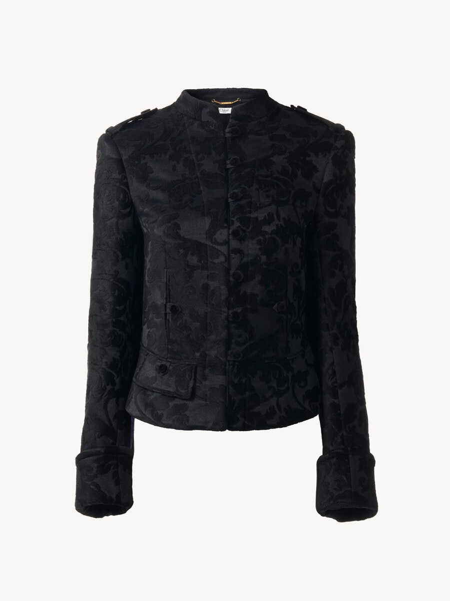 Fitted jacket in floral velvet - 2