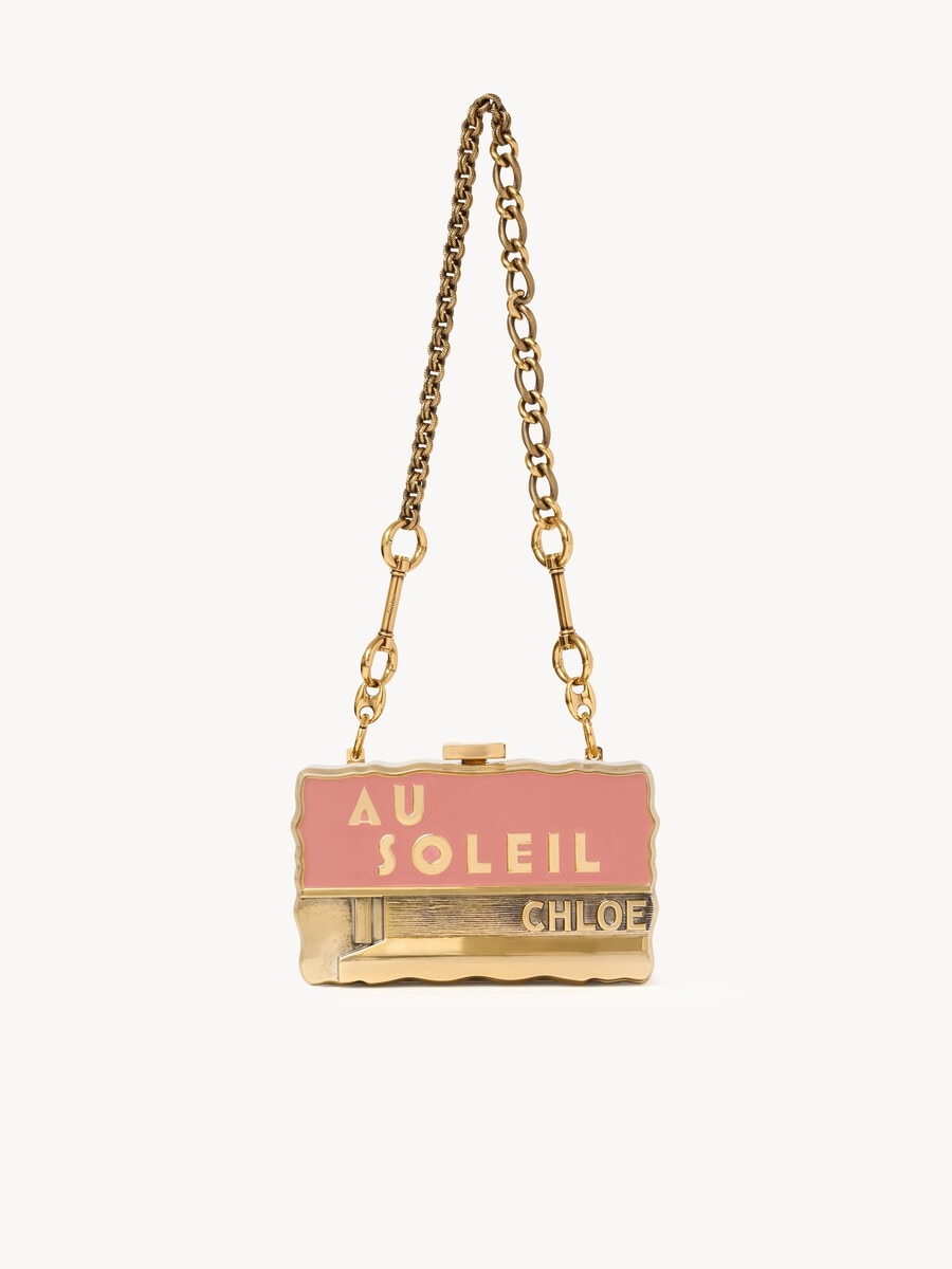 Chlo&eacute; Soleil minaudi&egrave;re with chain in brass & enamel - 2