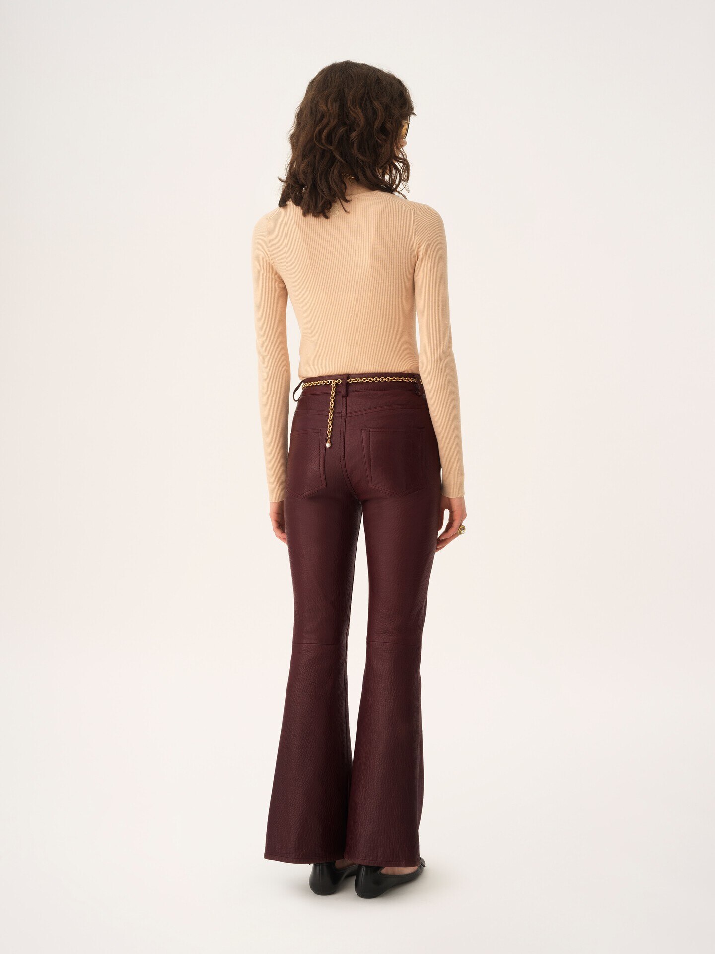 Pantalones acampanados de cuero - 6