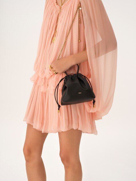 Mini Chlo&eacute; Icons shoulder bag with chain in soft leather