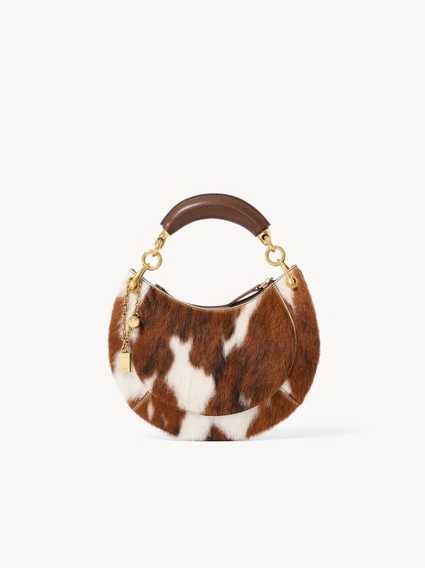 Small Chlo&eacute; Banana zipped hobo bag in hair-on leather