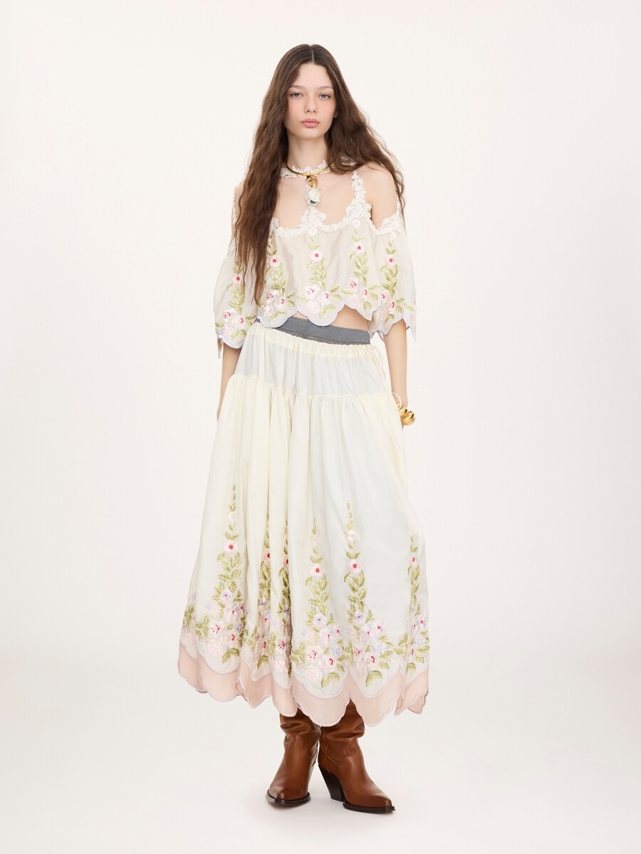 Cut-out cropped top in technical taffeta - 3