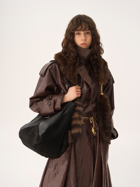 Bolso Chlo&eacute; Balloon de cuero granulado y ante
