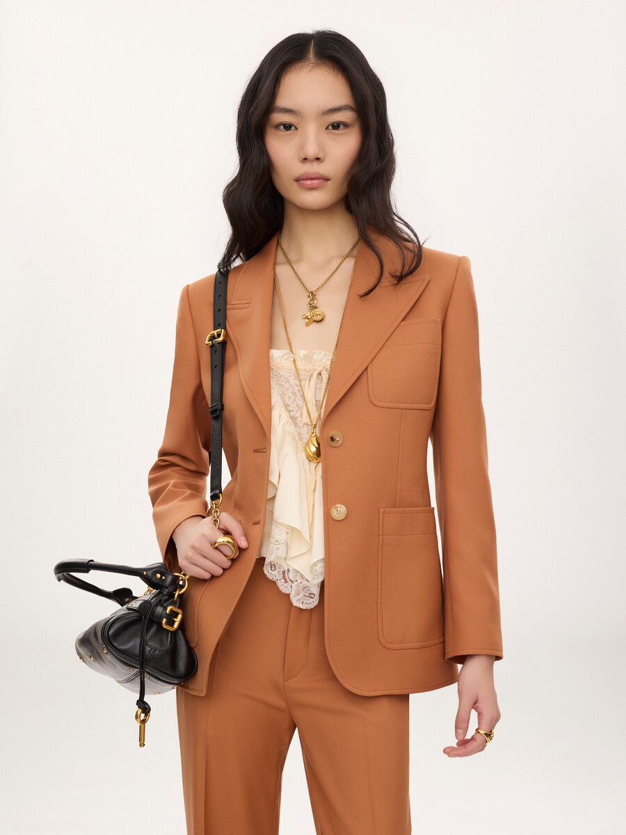 Single-breasted tailored jacket in wool gabardine - 4