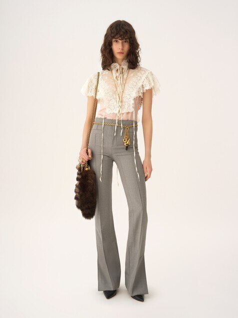 Tailored trousers in chiné wool