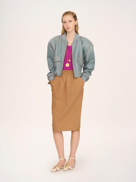 Short-sleeve jumper in a wool knit