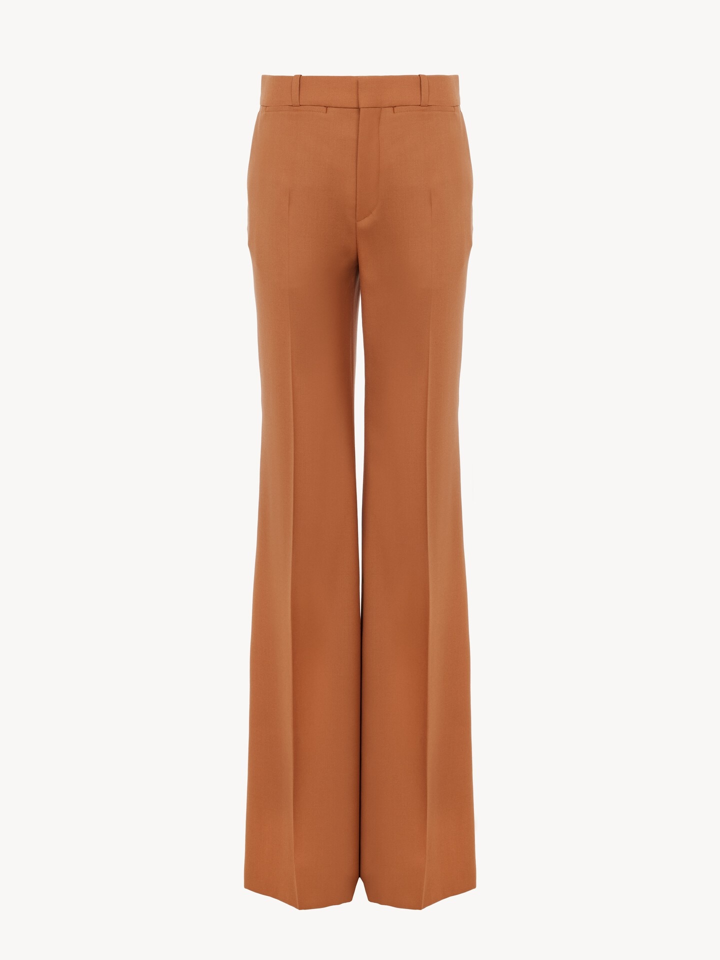 High-rise flared trousers in wool gabardine - 2