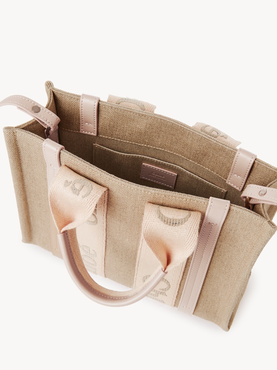 Bolso tote peque&ntilde;o Woody de lino - 5