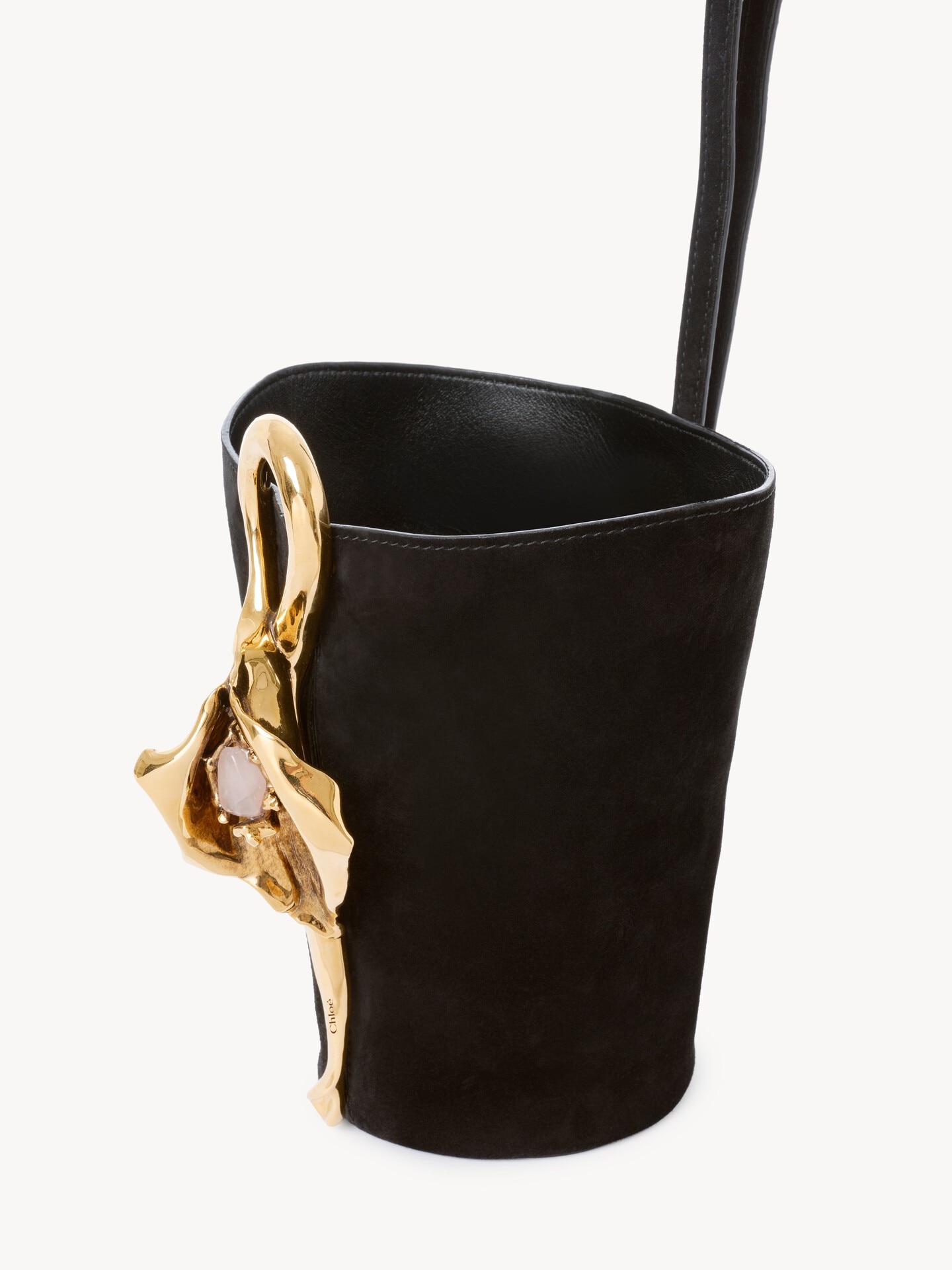 Small Eden Treasures wristlet bucket bag in suede leather - 6