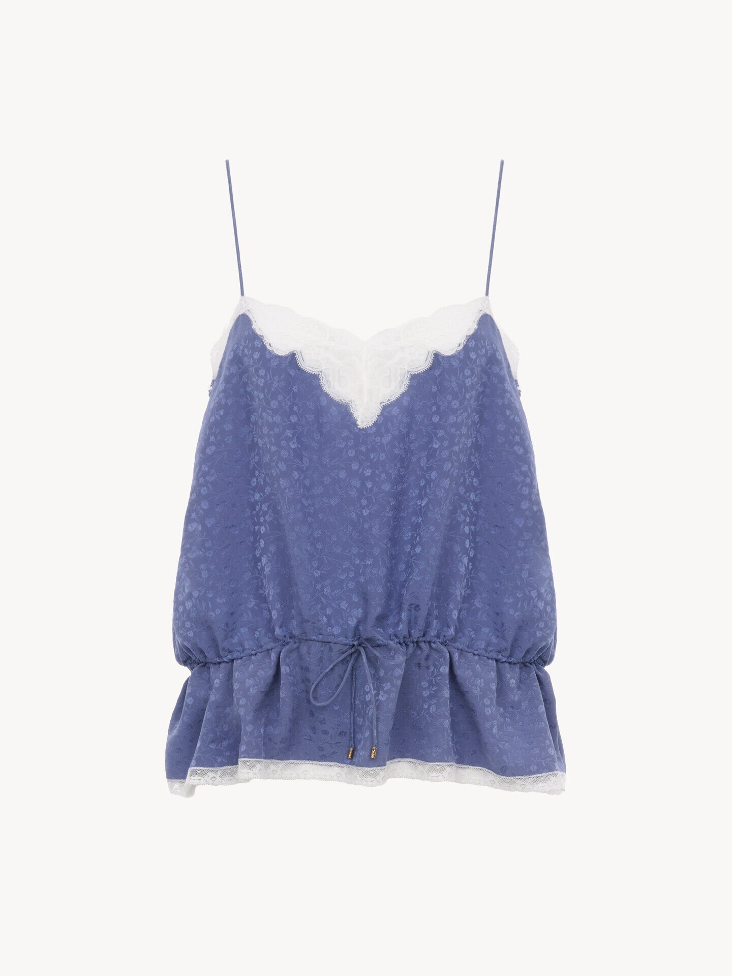 Camisola con cord&oacute;n de jacquard de seda y encaje - 2